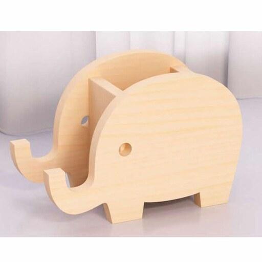 جامدادی و هولدر چوبی رومیزی فیل