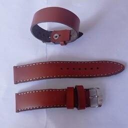 بند ساعت و دستبند ست تهیه شده از چرم طبیعی مناسب برای آقایان وبانوان