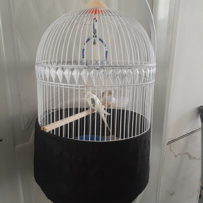 بسته دو عددی کاور قفس گرد پایه دار یا چینی مناسب برای جلوگیری از کثیف کاری و پاشیدن دانه توسط پرنده 