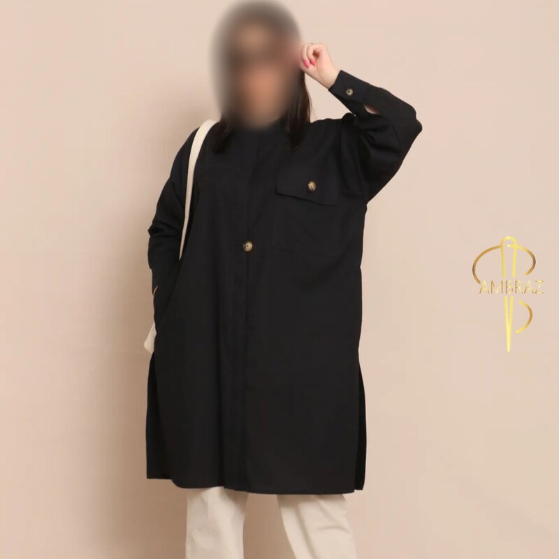 مانتو دانشجویی ملانژ فری سایز دارای رنگ بندی برند امبراز  