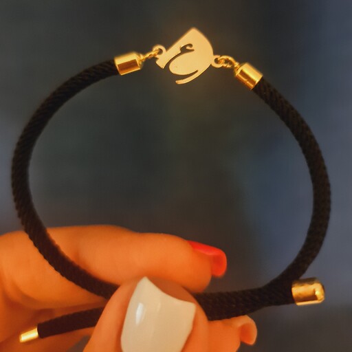 دستبند طلا پلاک حرف ع طلا 18 عیار بند آسانسوری