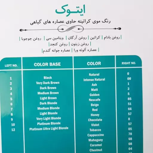 رنگ مو ایتوک بلوند زیتونی پلاتینی فوق العاده روشن 12.3 حجم 100میل تاریخ انقضا تا 1406