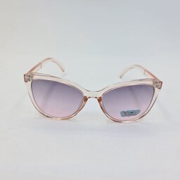 عینک آفتابی گربه ای بچه گانه با فریم رنگ عسلی و لنز بنفش صورتی مدل 3086