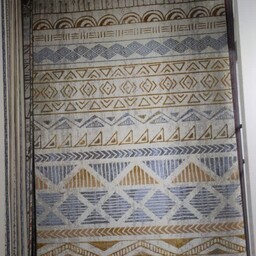 فرش مراکشی اسلیمی طوسی رنگ 500 شانه تراکم 1800 نخ اکرلیک و برجسته سایز  1 در  1.5