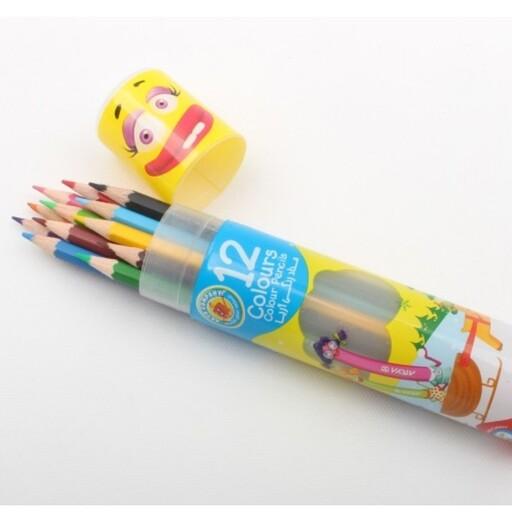 مداد رنگی 12 تایی لوله ای آریا با کیفیتی عالی مداد رنگی اریا 12 عددی لوله ای