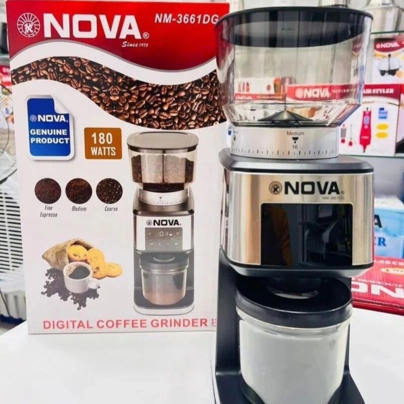 آسیاب قهوه نوا دیجیتالی مدلNM-3661DG-ارسال رایگان(ضمانت فروشگاهی 6ماهه)