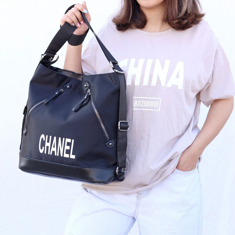 کیف دوشی سایز بزرگ طرح Chanel رنگ مشکی (ارسال رایگان)
