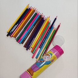 مدادرنگی 24 رنگ مداد رنگی 24 رنگ قوطی فلزی اسکول مکس 