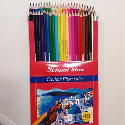 مدادرنگی 48 رنگ مداد رنگی جعبه مقوایی اسکول مکس 
