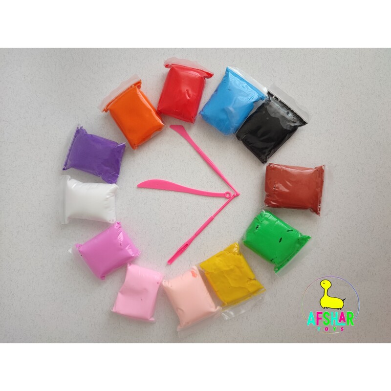 خمیر بازی کِلِی Clay - با 12 رنگ جذاب و سه کاردک