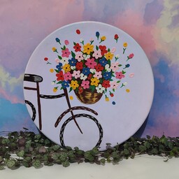 دیوارکوب دوچرخه با گل های برجسته 