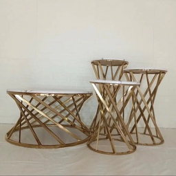 میز عسلی و جلو مبلی فلزی چهار تکه فورتیک طرح استیل مدل پریا (ارسال با باربری ، به صورت پس کرایه)