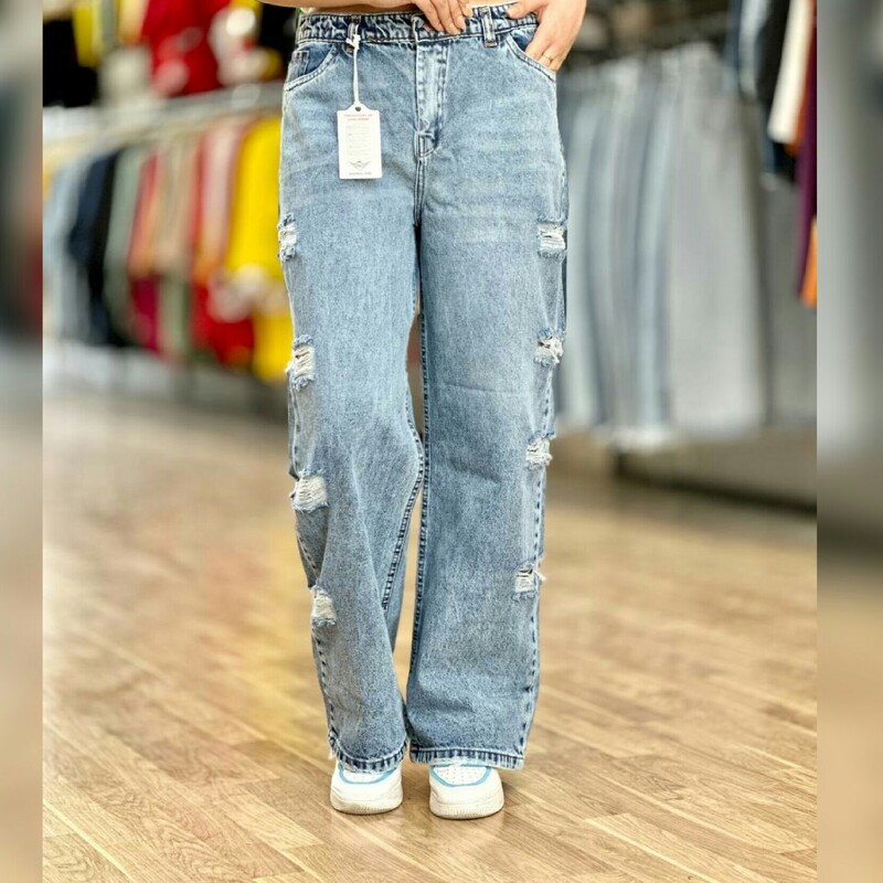شلوار جین بگ شلوار بگ شلوار جین زنانه سایز 36 تا 46 ارسال رایگان 