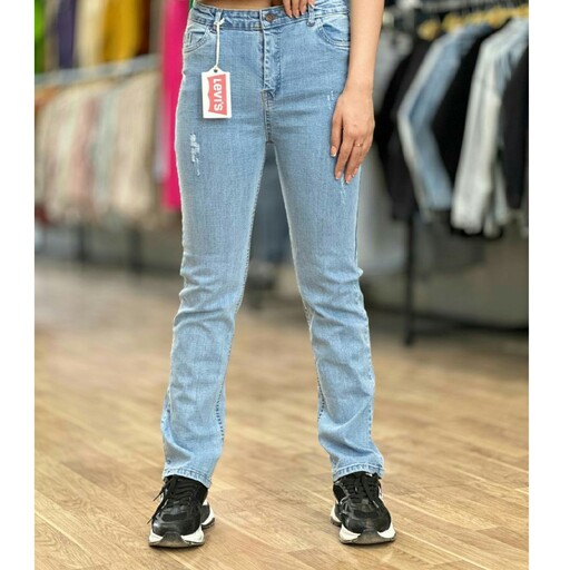 شلوار جین زنانه راسته شلوار جین راسته کلاسیک قد 100 سایز 40 تا 50 بارسال رایگان 