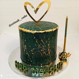 کیک تولد سبز رنگ. 