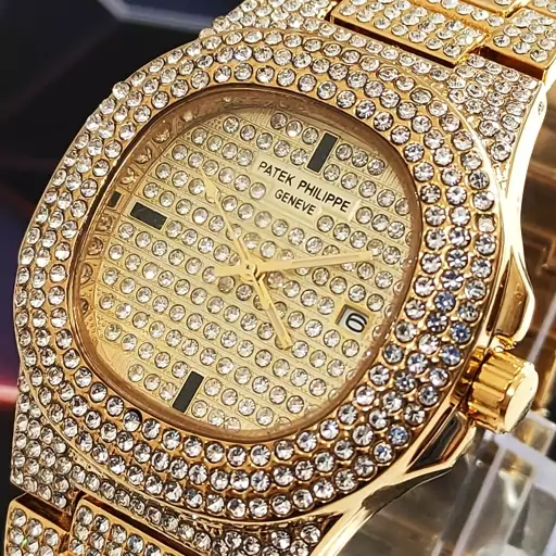 ساعت مچی مردانه فول نگین patek philippe پتک فیلیپ