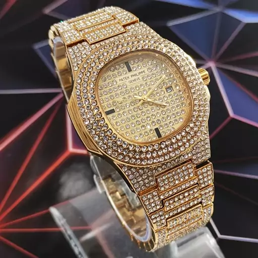 ساعت مچی مردانه فول نگین patek philippe پتک فیلیپ