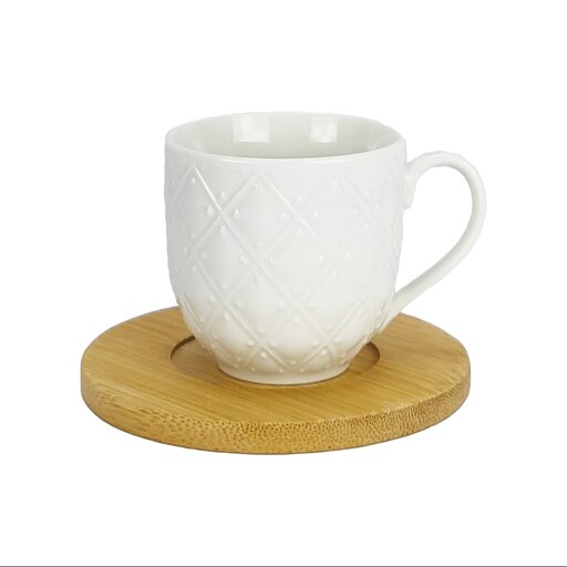 فنجان و نعلبکی قهوه خوری تک نفره بامبو سرامیک کدGw51102019