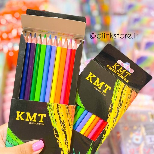 مداد رنگی باکیفیت 12 رنگ KMT  (لوازم تحریر مدرسه)
