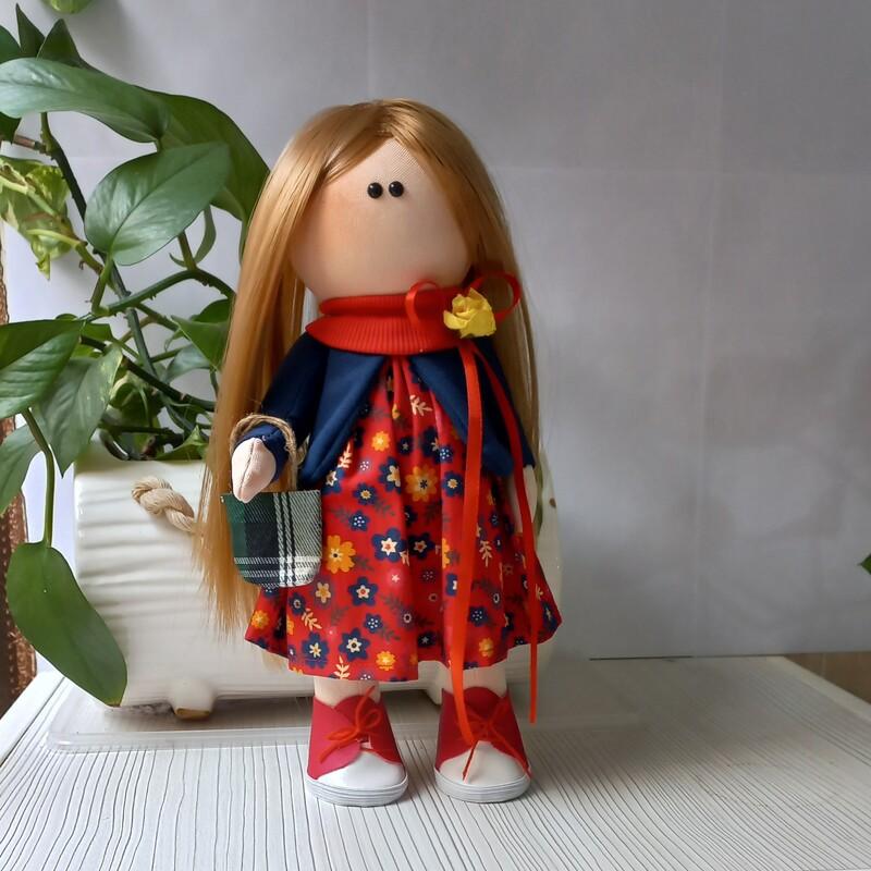 عروسک روسی دختر رنگ قرمز 30 سانتی 