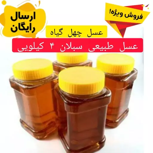 عسل چهل گیاه طبیعی 4 کیلویی(مستقیم از زنبوردار)ارسال رایگان  