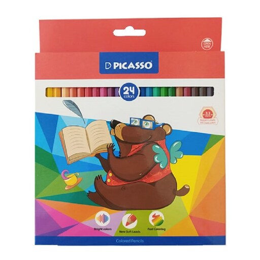 مداد رنگی 24 رنگ پیکاسو (جعبه مقوایی )
