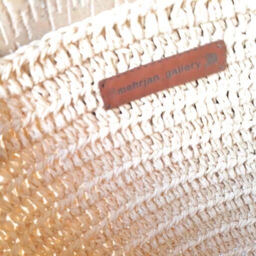 کیف زنانه رافیا، بافت با نخ کاغذی ترک قابل شستشوی خاص ،قابل سفارش در اندازه دلخواه با تغییر قیمت و  رنگهای موجود