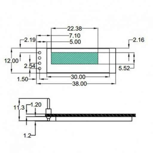 ماژول نمایشگر OLED تک رنگ 0.91 اینچ دارای ارتباط I2C و چیپ درایور SSD1306