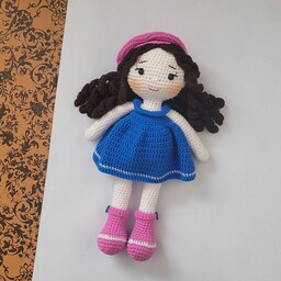 عروسک بافتنی دختر مدل هانا..قد 30سانت..قابل سفارش در رنگ دلخواه..دستبافت..عروسکی