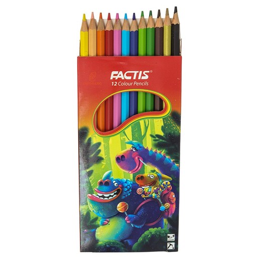 مداد رنگی 12 رنگ مقوایی فکتیس 