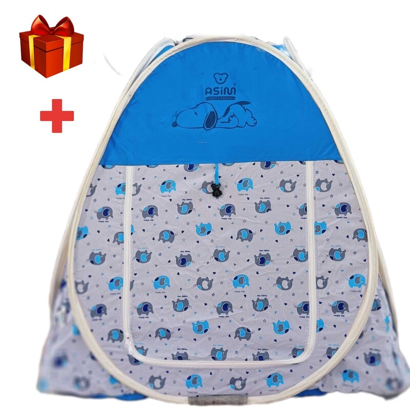 چادربازی فنری کودک با طرح زیبا فیلی آبی و پارچه تترون درجه یک ( تهران سایانا) 