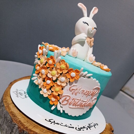 کیک دخترونه خوشگل و جذاب با تاپر دست ساز خرگوش