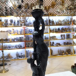 مجسمه مادر و فرزند آفریقایی،  مجسمه طرح زن آفریقایی ، مجسمه پلی استری مدرن مشکی