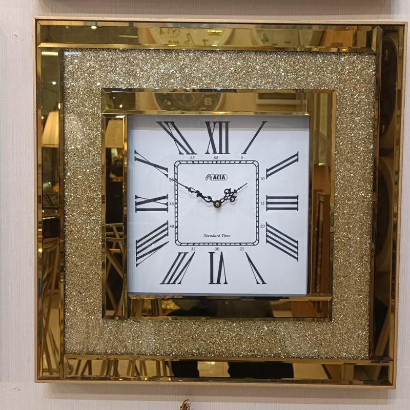 ساعت دیواری آینه ای مربع آکیا بدون گوشواره