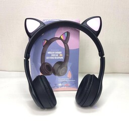 هدفون بلوتوث گربه ای  mz47 اصلی - کیفیت عالی - بیس و صدای عالی - گوش های چراغ دار