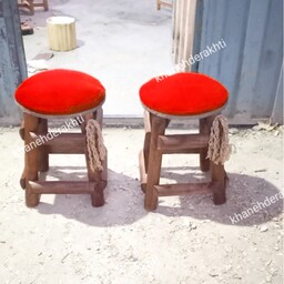 صندلی چوبی جزیره  چهارپایه چوبی روستیک جنگلی صندلی اوپن اپن صندلی ناهارخوری غذاخوری 