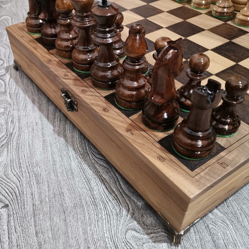 صفحه و مهره شطرنج فدراسیونی چوبی 