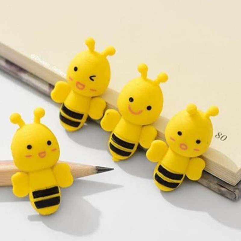 مداد پاک کن فانتزی طرح زنبور بسته دو تایی