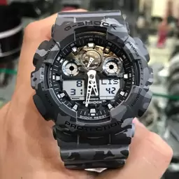 ساعت  مچی جی شاک های کپی ارتشی(جیشاک GShock) تنظیم اتوماتیک با پایتخت کشورها ، اتولایت اتوماتیک(مدل GA100-1A1)