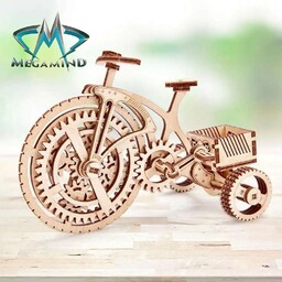 پازل  چوبی سه بعدی دوچرخه مکانیکی  که قابل حرکت هست 90قطعه رومیزی جذاب جا مدادی وجا کارتی کیفیت اورجینال بسته بندی اصلی