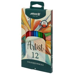 مداد رنگی 12 رنگ حرفه ای آریا - سری آرتیست Artist کد 3601