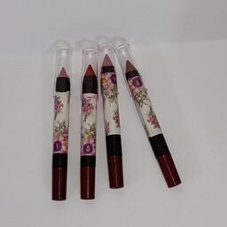 رژلب مدادی سه کاره بدون سرب قابل تراش هم رژلب هم مداد چشم و خط لب ساخته شده از روغن نارگیل و رنگهای طبیعی و ویتامین ای و