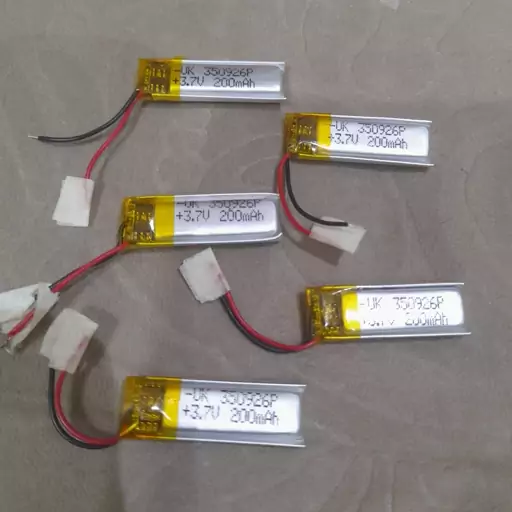 باتری شارژی لیتیوم 350926P باطری 200 میلی امپری 3.7 ولت litium 200mAh قوی 3.7v اصلی هدفون هدست گردنی اسپیکر اسباب بازی