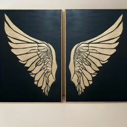 تابلو دکوراتیو مدرن بال فرشته طلایی ابعاد 60 در 40