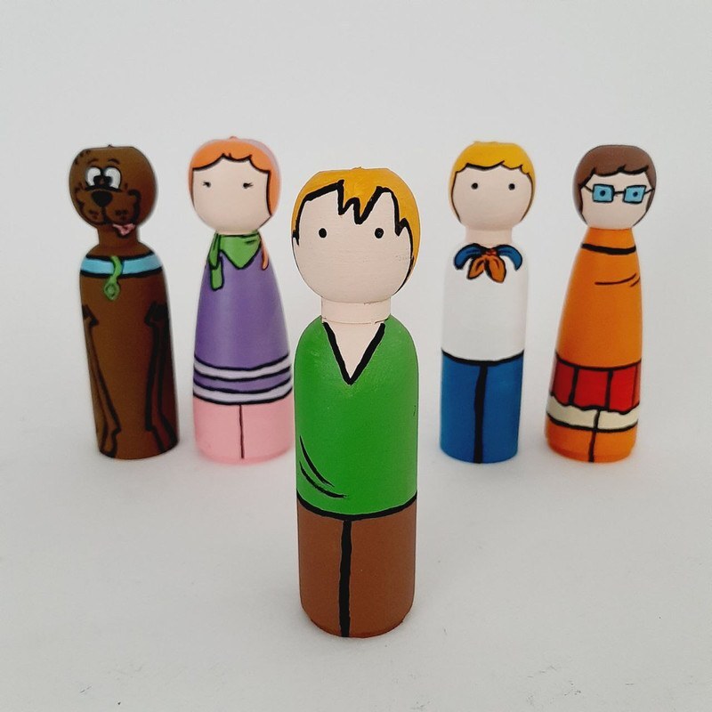 اسباب بازی چوبی مدل قهرمان های کوچک مجموعه 5 عددی