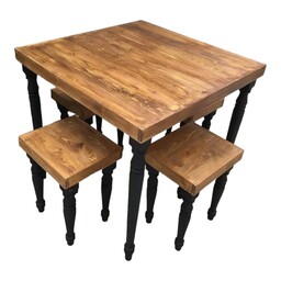 میز و صندلی نهارخوری چهار نفره  ترکیب چوب و ام دی اف