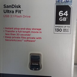 فلش 64 گیگ سندیسک Sandisk کوچک با قابلیت usb3 و سرعت بالا در انتقال اطلاعات