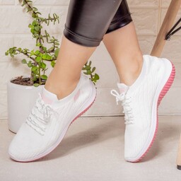 کفش جورابی زنانه سفید (ارسال رایگان)  سایز 37 تا 40 کد 813

