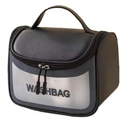 کیف آرایشی واشبگ washbag بیضی مشکی-سایز بزرگ-ضدآب