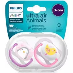 پستانک اونت اولترا ایر 0-6ماه avent ultra air طرح جوجه و پنگوئن 